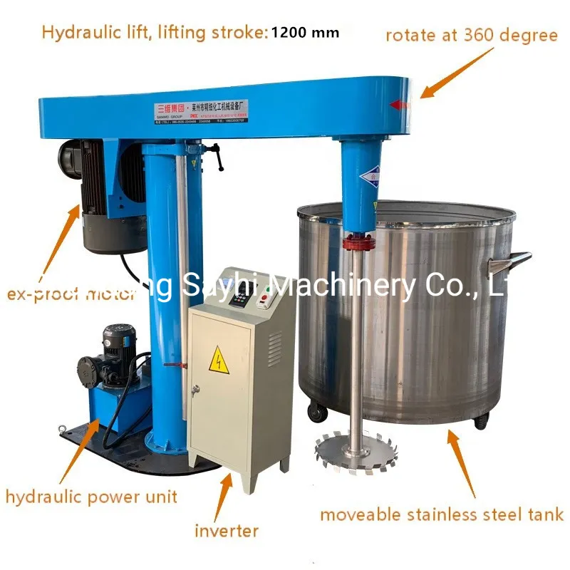 1000L Hydraulic Lifting Variable Speed Dissolver for Water-Based Paint/Acrylic Paint