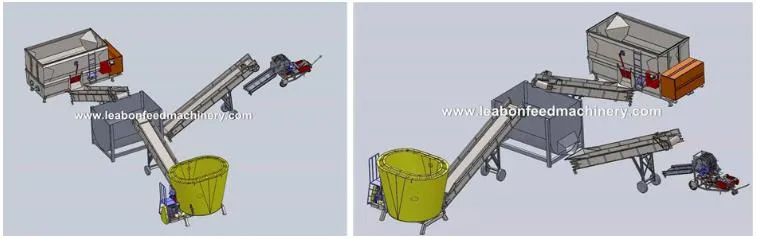 10cbm Leabon Animal Cattle Feed Tmr Mixer for Stalks Grass Chopper