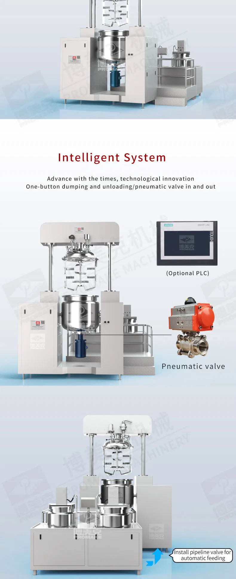 3ton Large Planetary Vacuum Emulsifying Mixer High Shear Homogenizing Mixer for Food Industry