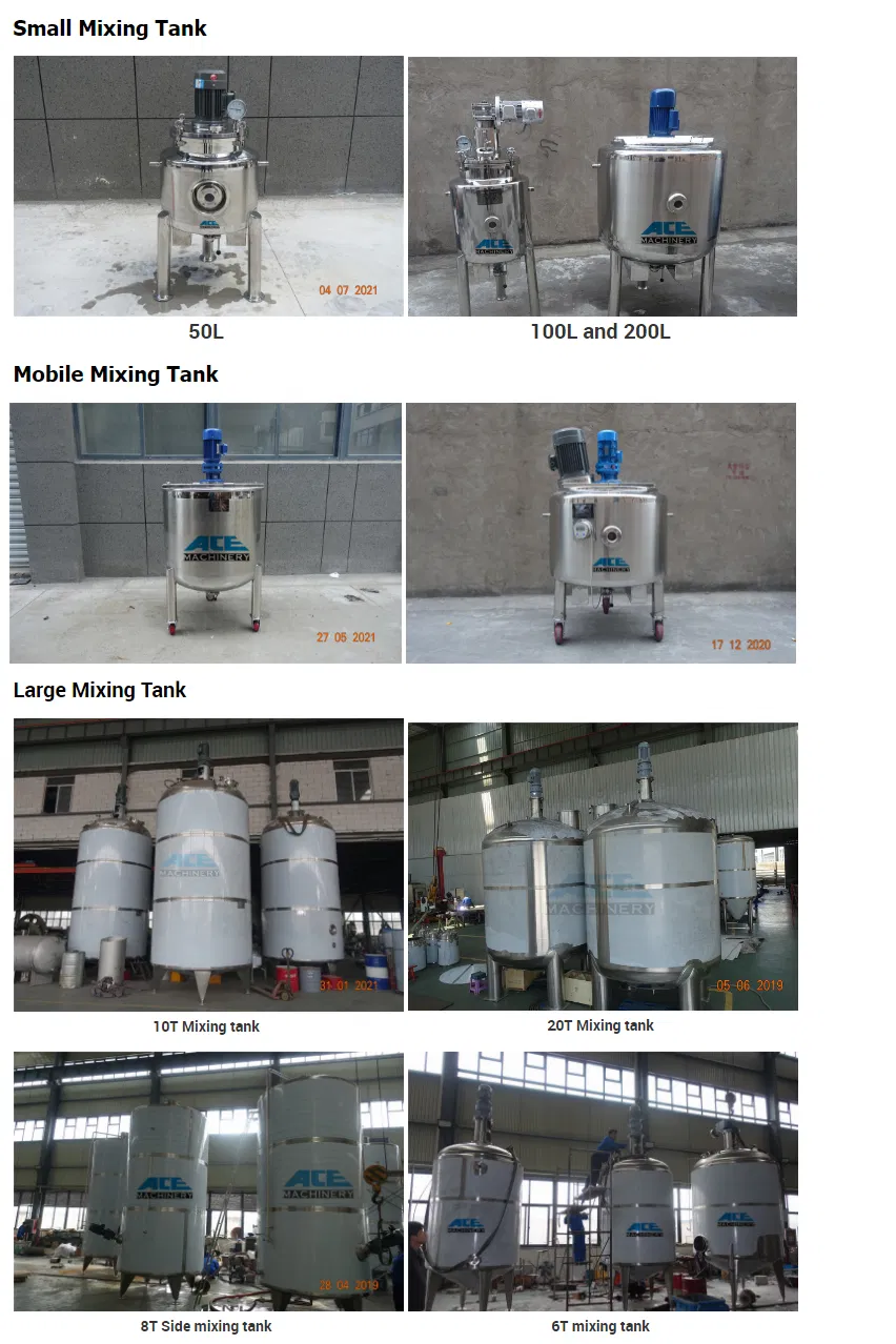 Agitator Mixer Stirrer Homogenizer Hand Sanitizer Blender Heated Jacket Mixing Tank