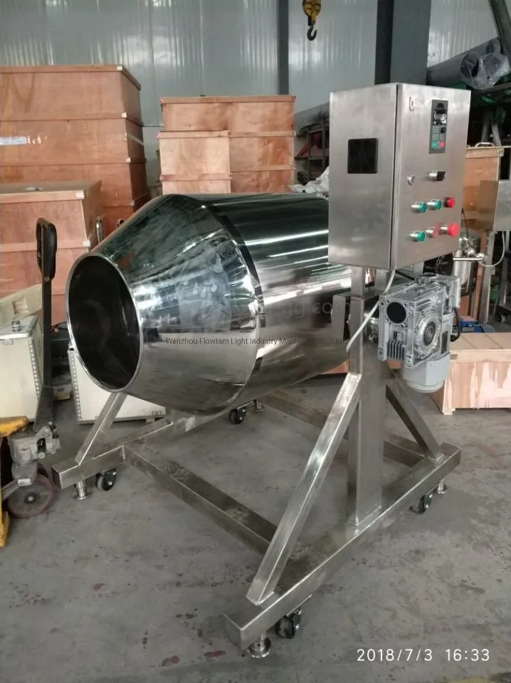 Customized 350L Stainless Steel Rotating Drum Powder Mixer Machine