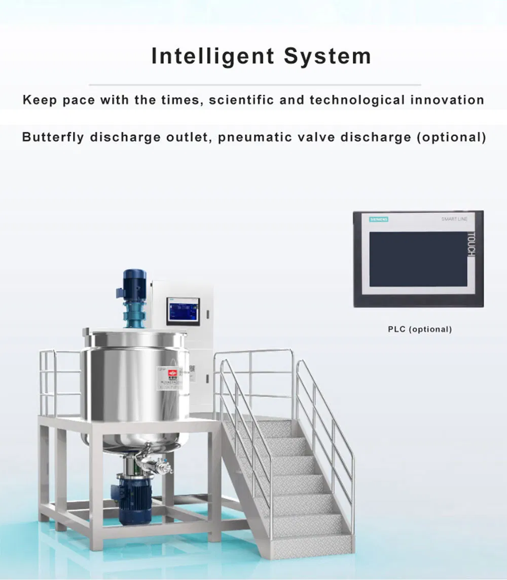 Factory Made Sanitary Liquid Mixing Tank 304 Stainless Steel Homogenizer Blender Touch Screen Mixer Machine for Shampoo/Lotion/Cream/Liquid Soap Making Machine