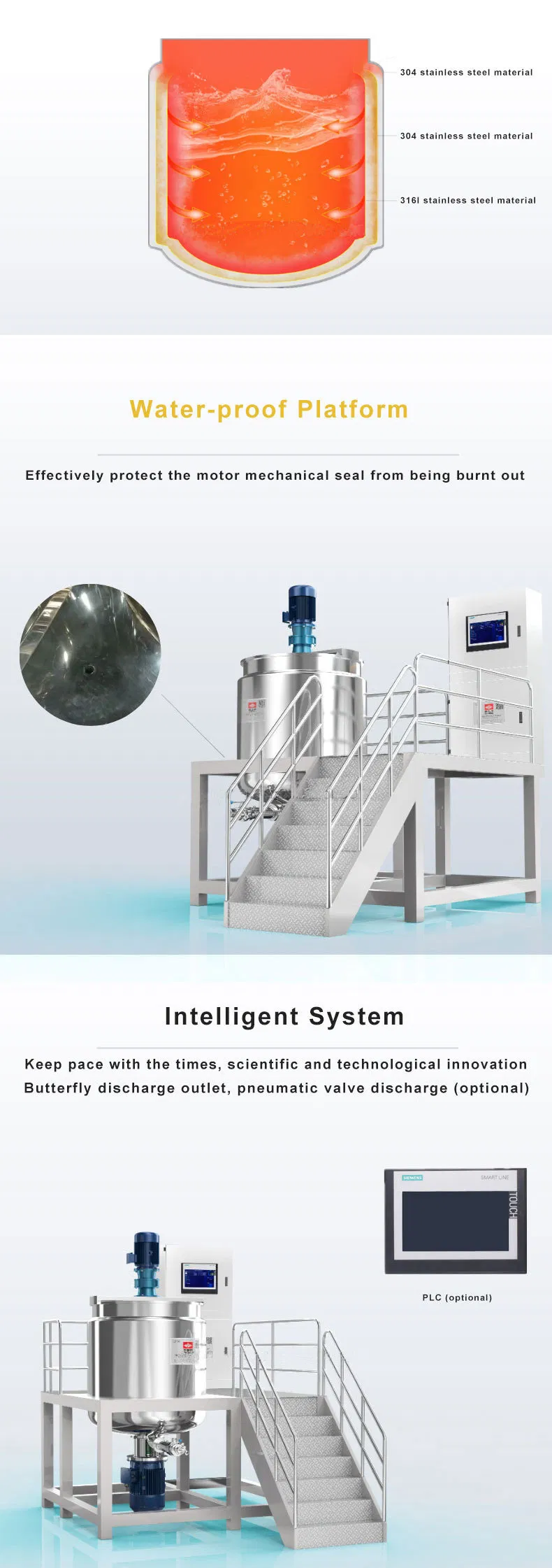 Hl Promake Yex-2000L Button Cosmetic Daily Chemical Cream Emulsion Washing Liquid Homogenizing Mixer