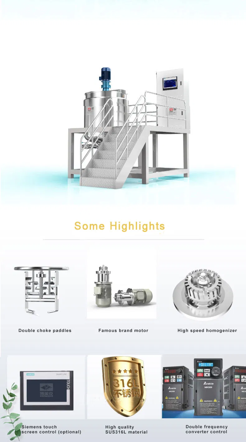 Hl Promake Yex-2000L Button Cosmetic Daily Chemical Cream Emulsion Washing Liquid Homogenizing Mixer