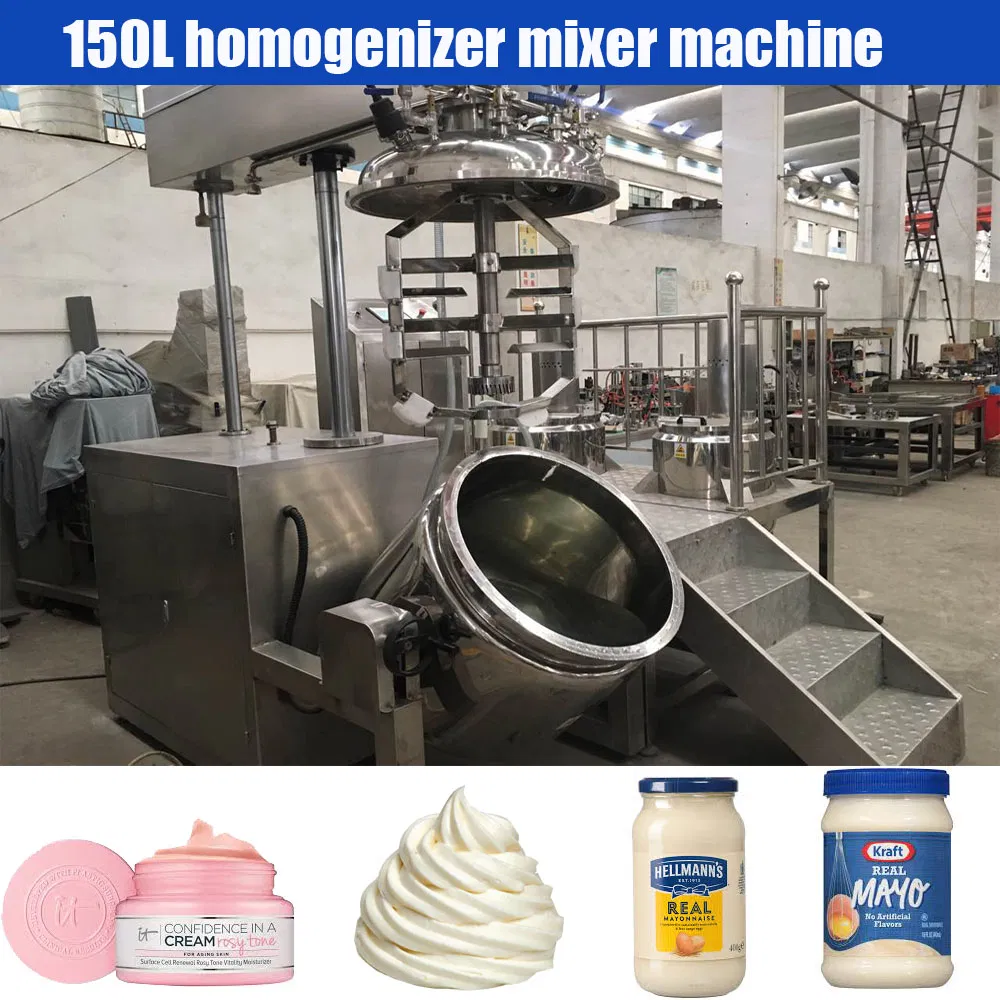 Hydraulic Lifting Liquid Emulsifier Mixer Machine with Homogenizer for Cosmetic and Chemical