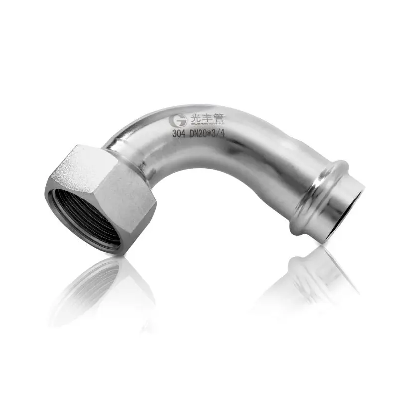 90 Degree Female Elbow Stainless Steel Clamping Press Fittings