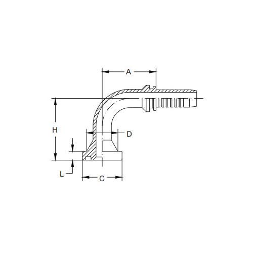 87391H-90°SAE Flange 3000PSI Cone 61