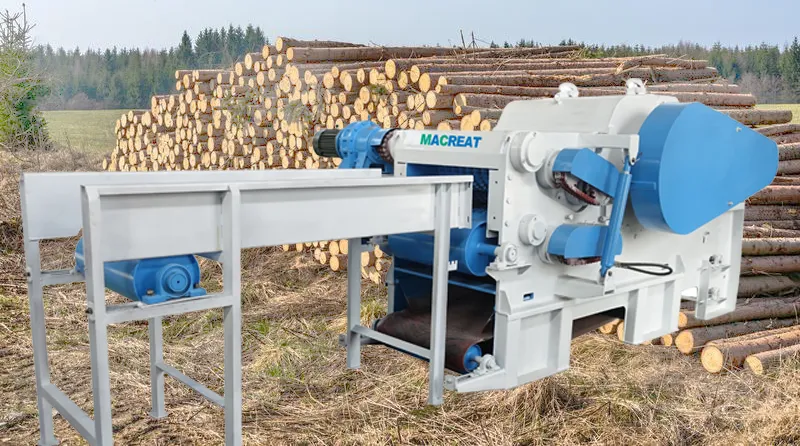 Industrial Wood Log Wood Branch Crushing Machine Drum Wood Chipper