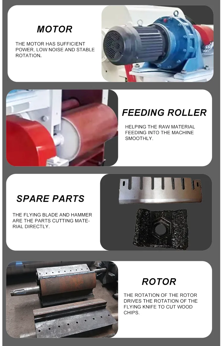 Industrial Wood Log Wood Branch Crushing Machine Drum Wood Chipper