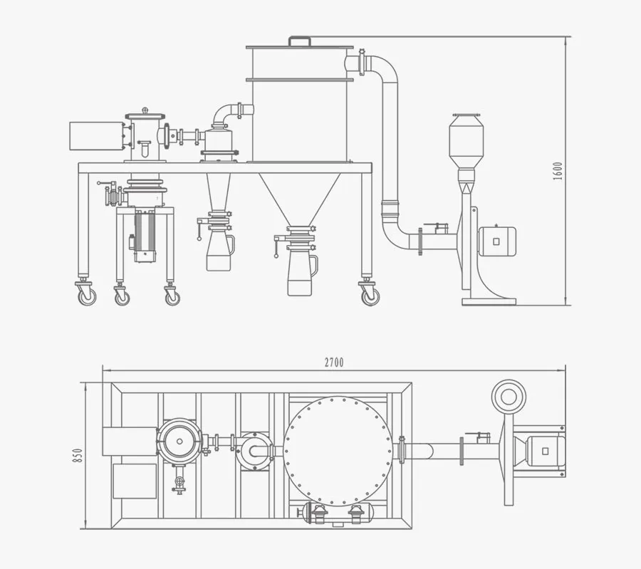 Lab/Laboratory/Small/Mini Scale Jet Mill with Air Classifier and Impact Mill