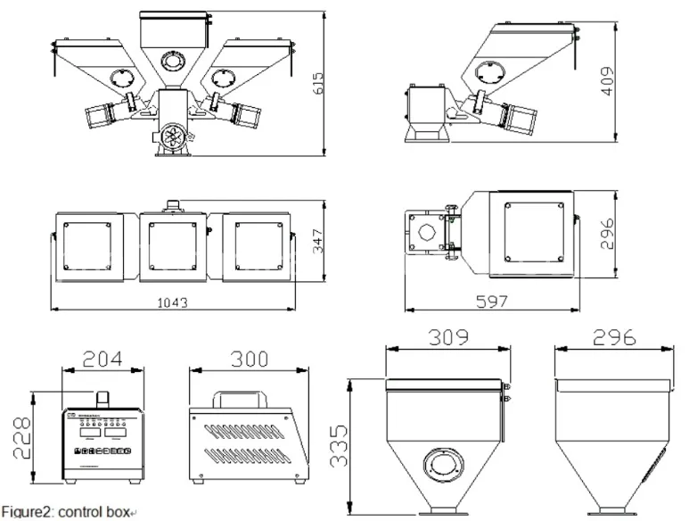 Plastic Powder Granules Dosing Mixer Loss in Weight Feeder Color Masterbatch Gravimetric Batch Blender