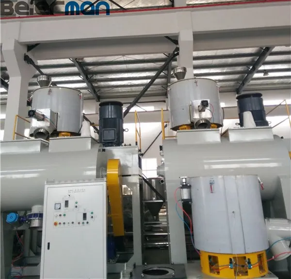 Plastic Powder/Rubber SRL-W800/2000L Horizontal 304 Stainless Steel Barrel Hot and Cold Mixing Unit High Speed Mixer ABB Frequency Inverter