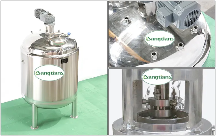 Single Layer Stir Tank Stainless Steel Mixing Tank with Inverter Geared Motor Agitate