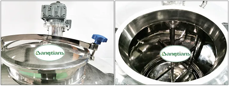 Single Layer Stir Tank Stainless Steel Mixing Tank with Inverter Geared Motor Agitate