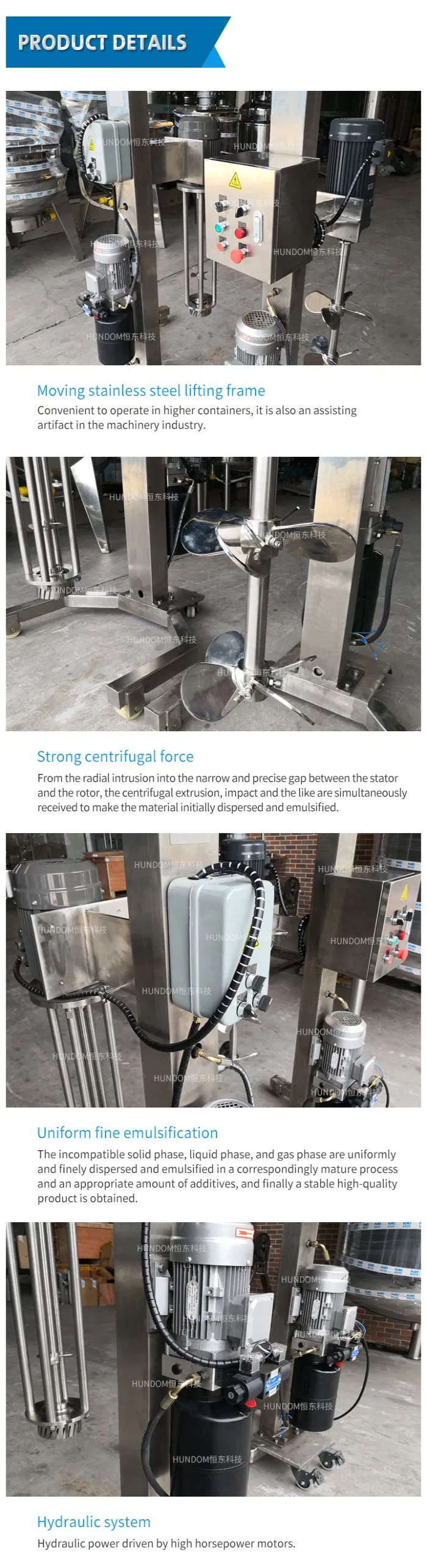 Stainless Steel Liquid Soap Mixer, Cream Homogenizer Mixing for Tank