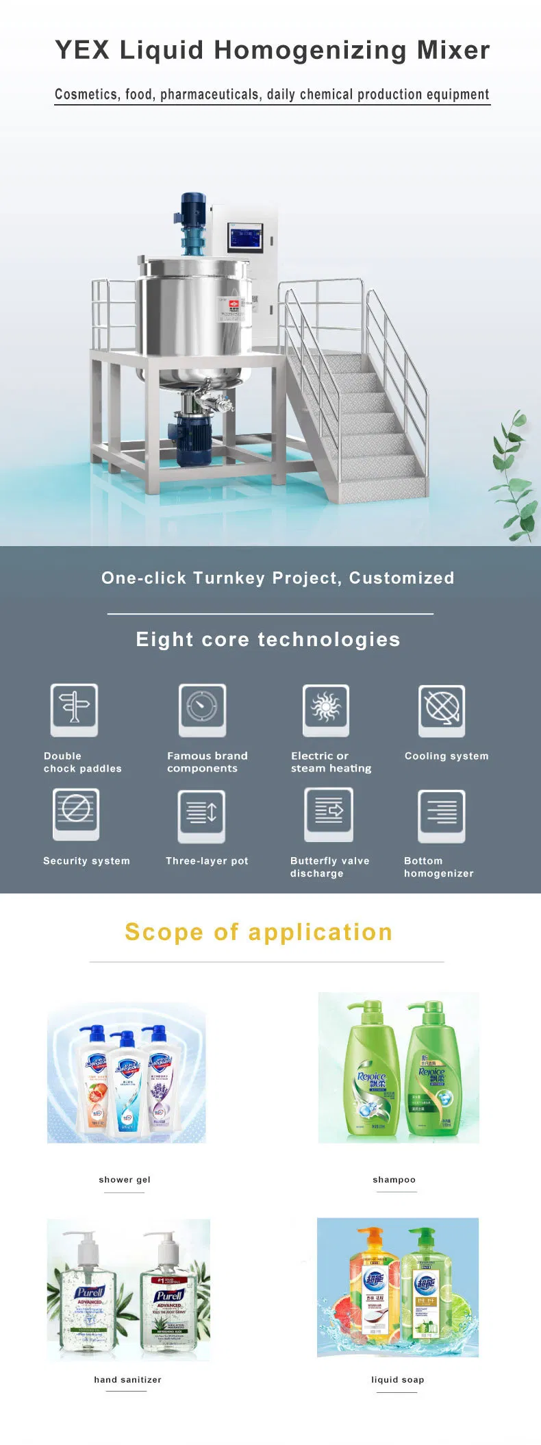 Ta High-Quality Stainless Steel Blender Manufacturer Customized High-Shear Homogenizing Mixer Machine