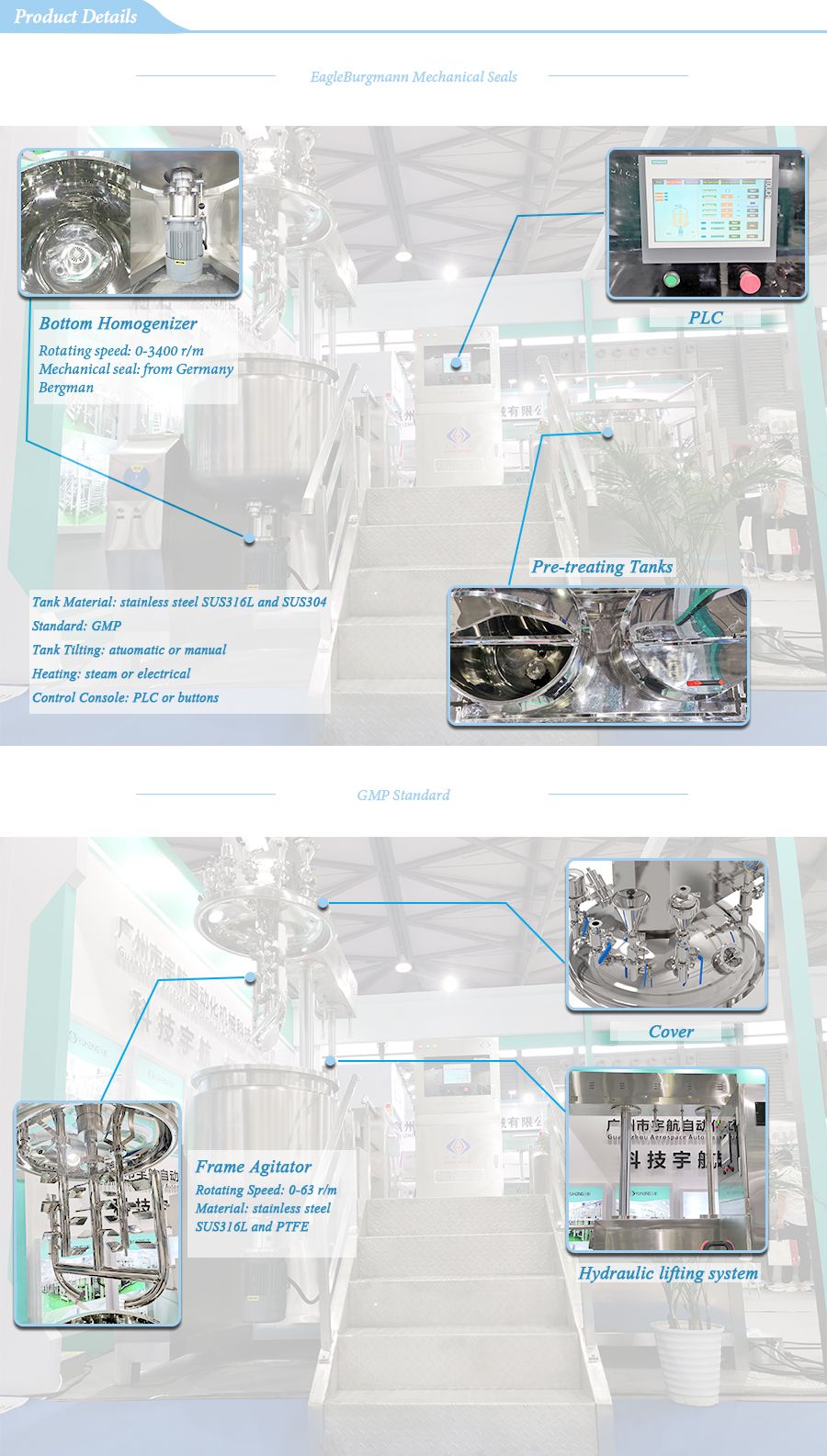 Toothpaste Making Machine Emulsifier Homogenizer Mixing Machine Vacuum Emulsifying Mixer