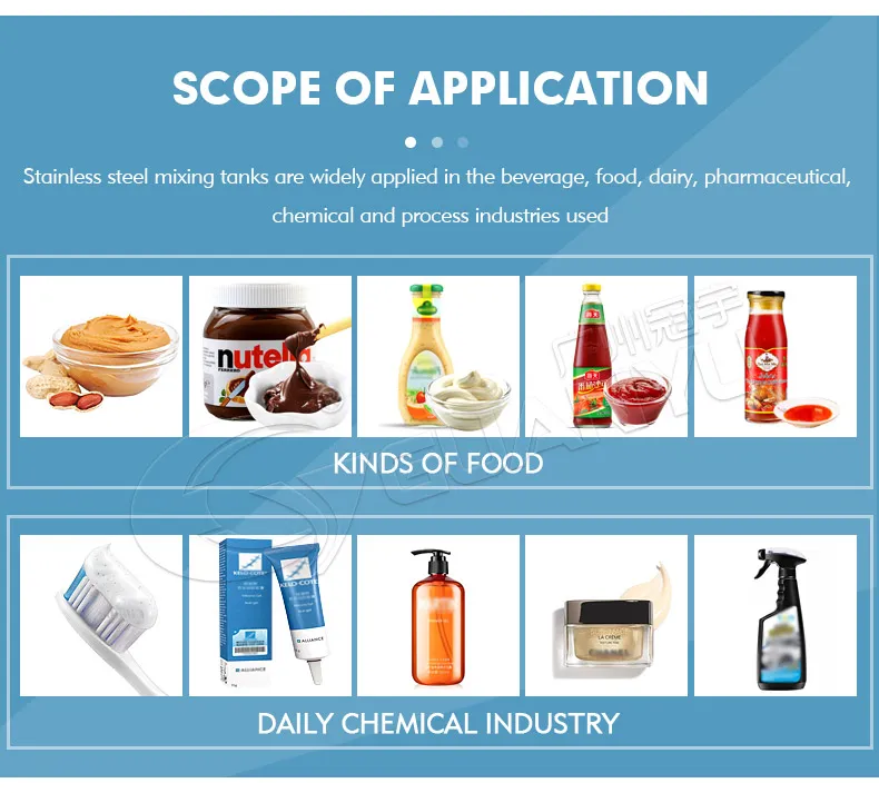 Vacuum Pharmacy Double Jacketed Cosmetic Shampoo Hand Sanitizer Soap Steam/Electric Heating Chemical Liquid Stainless Steel Mixing Tank