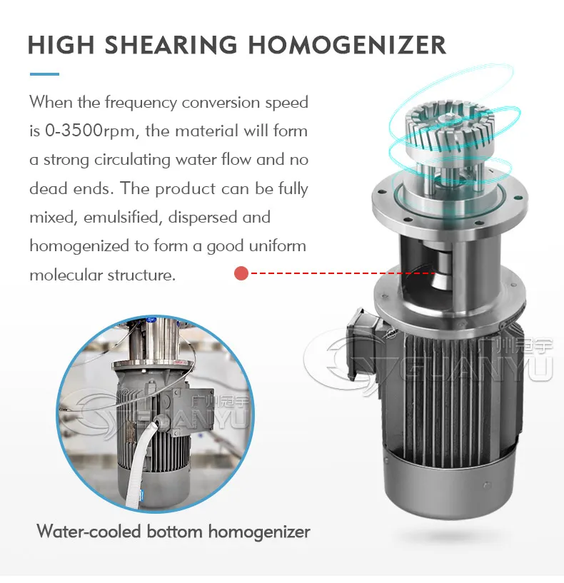 Vacuum Pharmacy Double Jacketed Cosmetic Shampoo Hand Sanitizer Soap Steam/Electric Heating Chemical Liquid Stainless Steel Mixing Tank